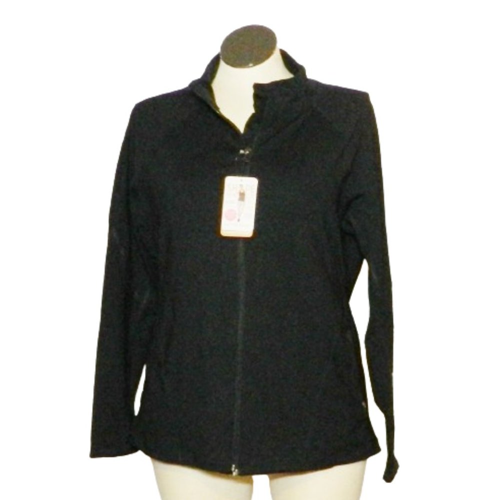 Shape Activewear $94 Plus PSC16322 Black Jacket 1X NWT!